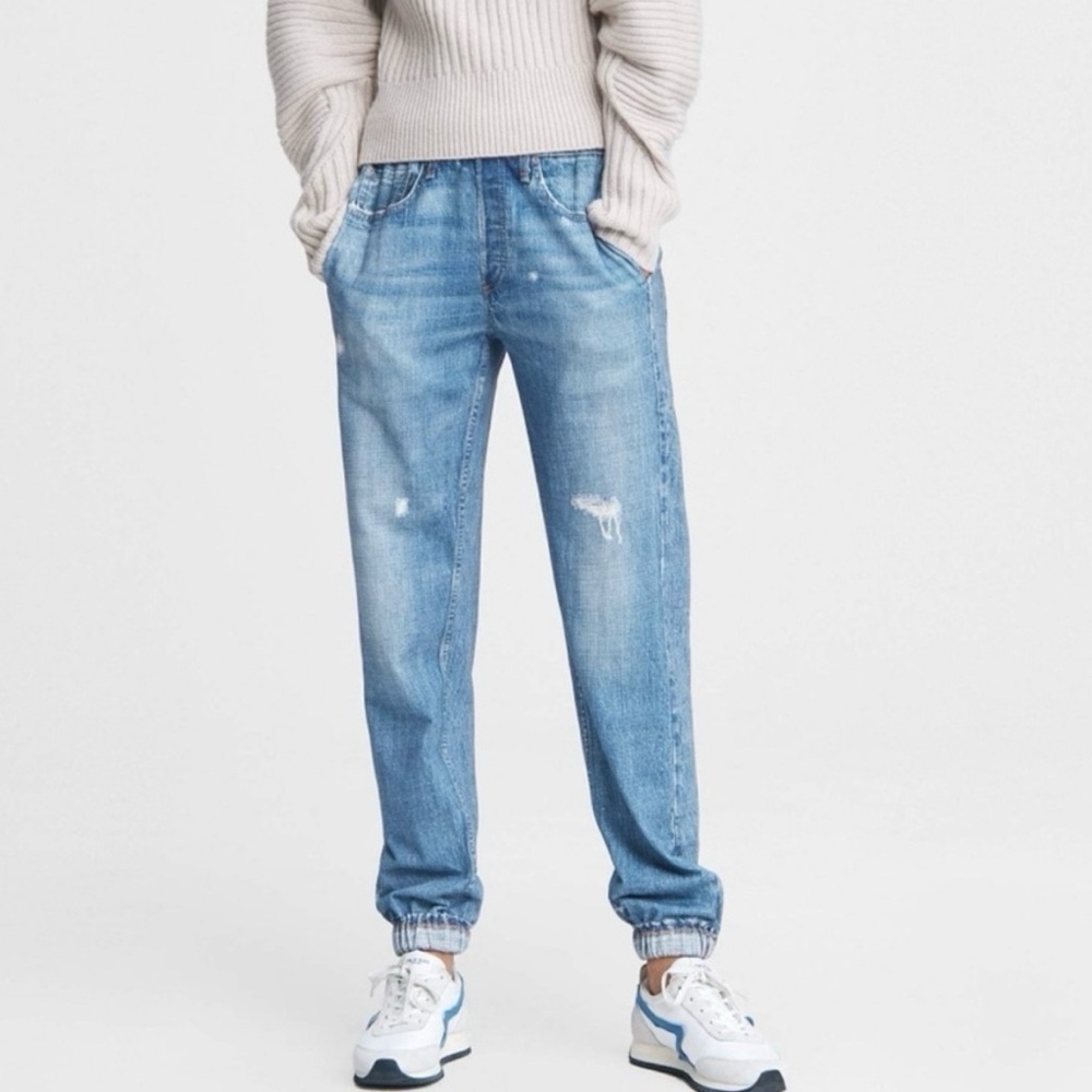 Rag & Bone Miramar Sweatpant Jogger Jeans Light Wash Blue XXS - Picture 1 of 13